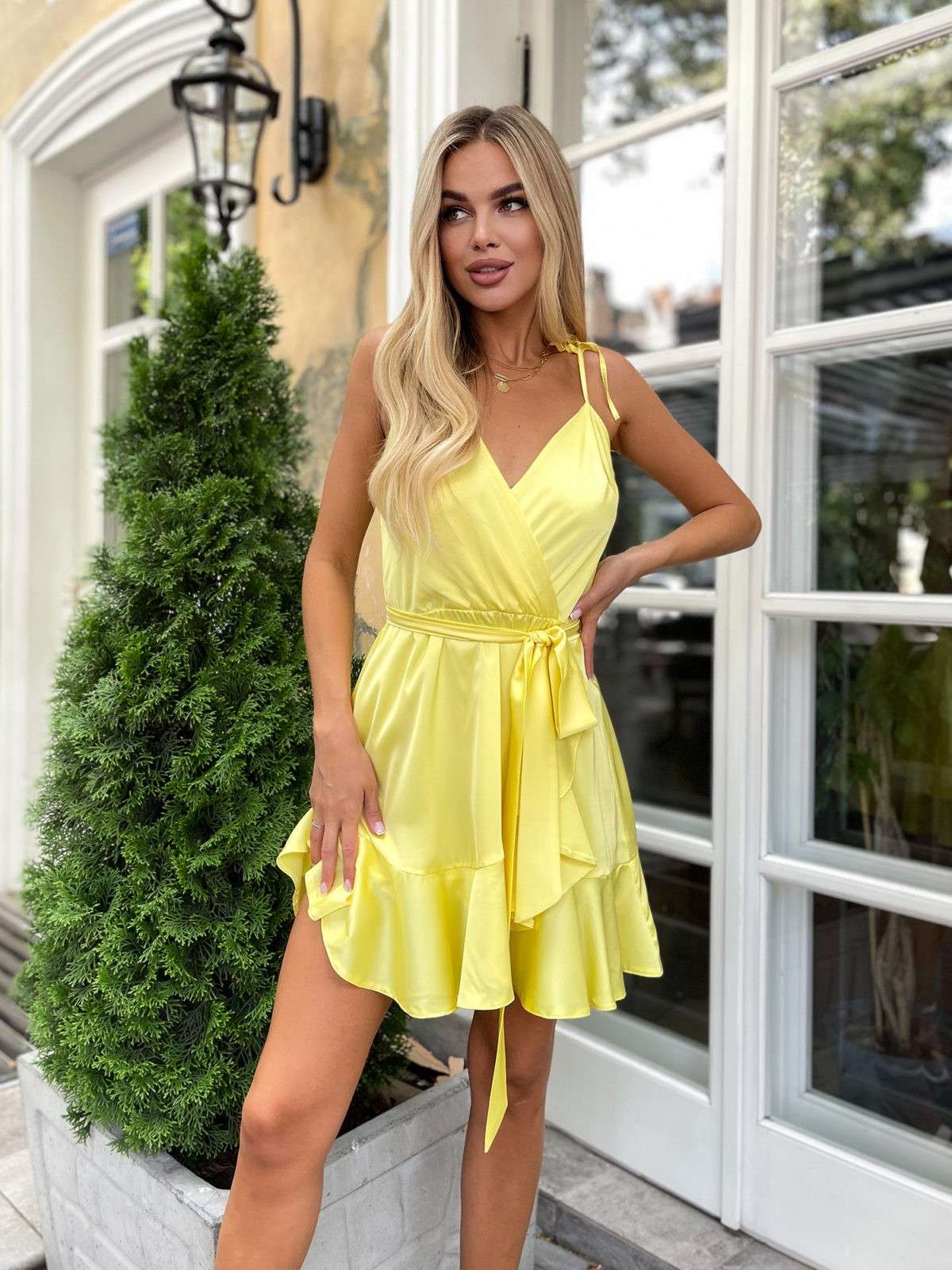 Spaghetti Summer Dress With Playful Ruffle Skirt